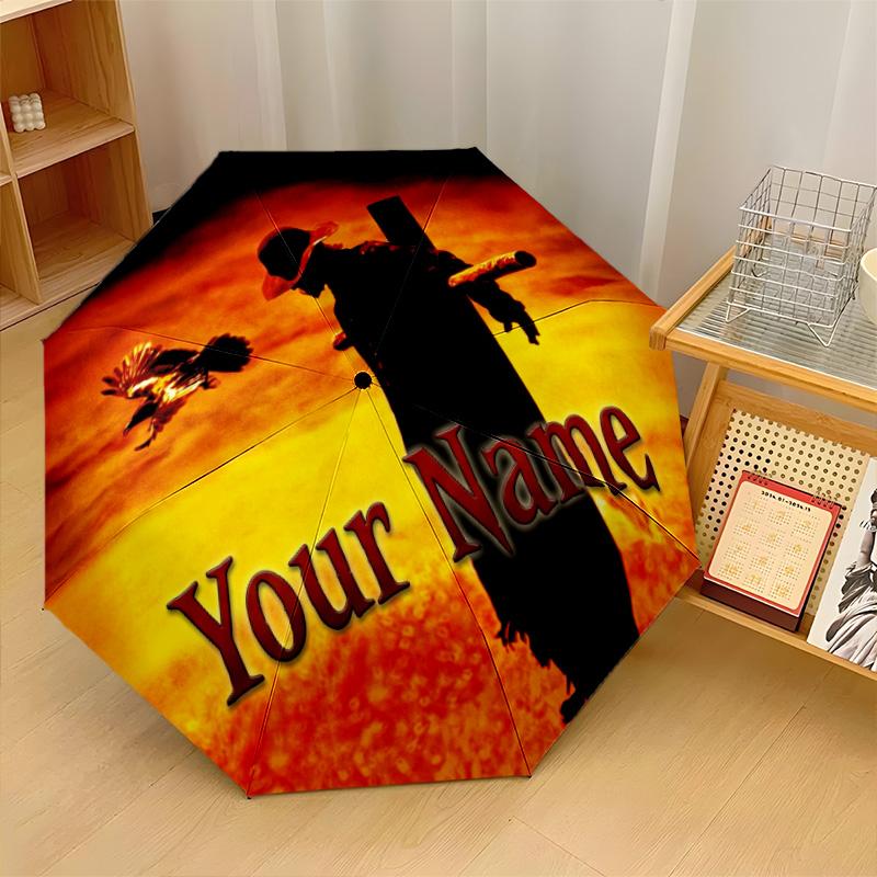 Custom Text Automatic 8 Bone Umbrella, Portable Sun Rain Protection UmbrellaJeepers Creepers The Creeper