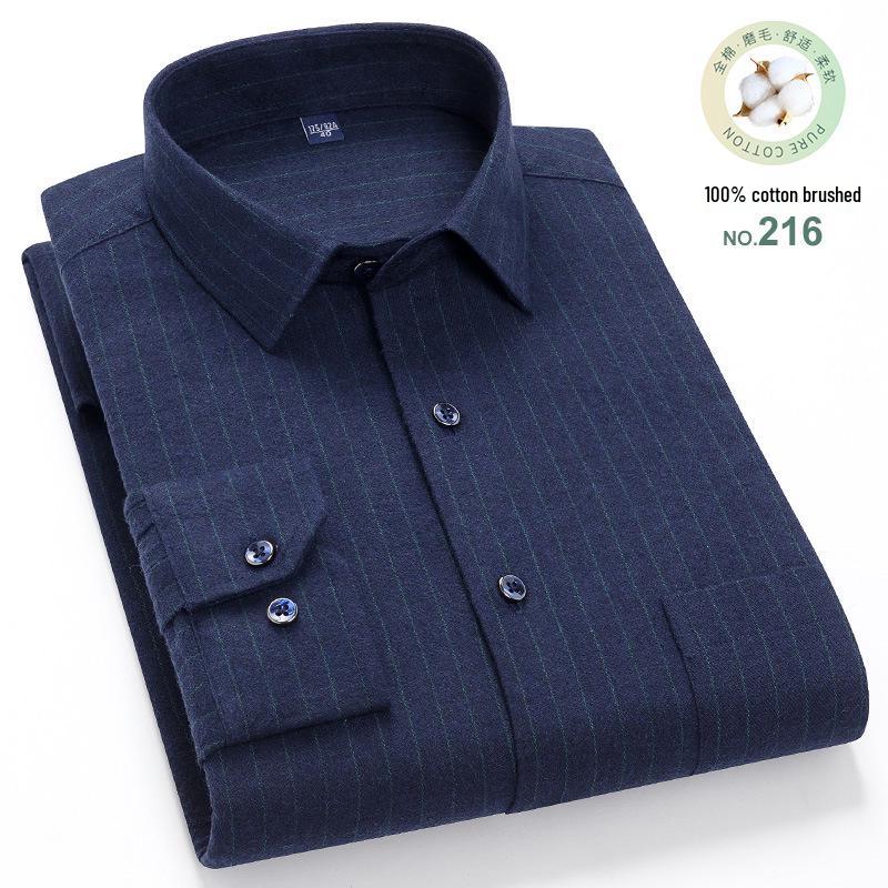 Men's Trendy Plaid Slim Fit Long Sleeve Shirt - Comfortable & Casual.