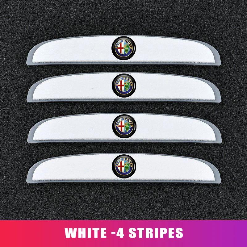 Car Stickers For Alfa Romeo 4PCS Car Mirror Sticker Door Side Anti Collision Strip Decals For Alfa Romeo 159 Giulietta Giulia 14