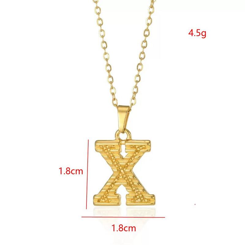 Stainless Steel Initial Necklaces For Women Men Gold Color Letter Necklace Pendant Jewelry Male Female Neck Chain Birthday Gift