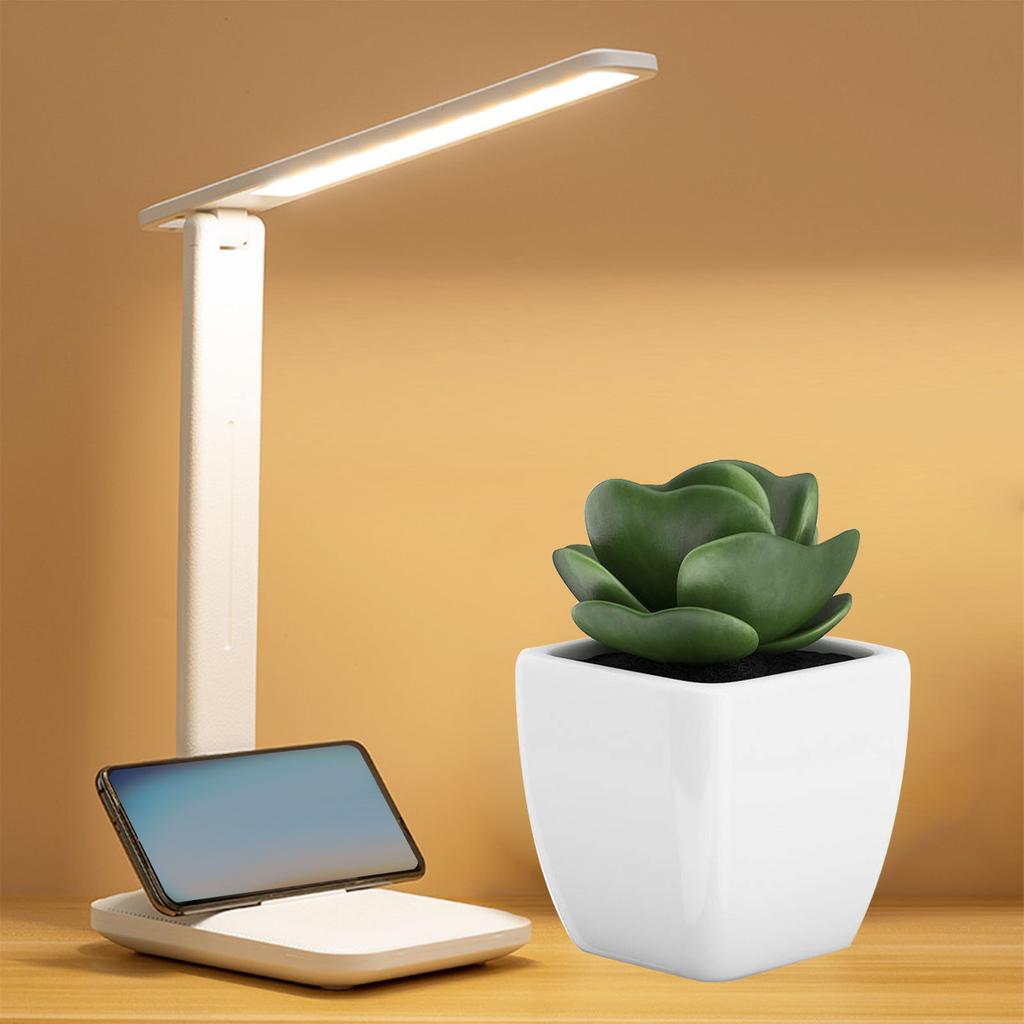 Folding Lamp Color Temperature Brightness Adjustable Eye Caring Touch Desk Lamp for Study Dorm Plug
