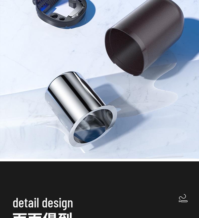 High-End Metal Car Ashtray with Lid: Anti-Drop Ornament for Car Interior