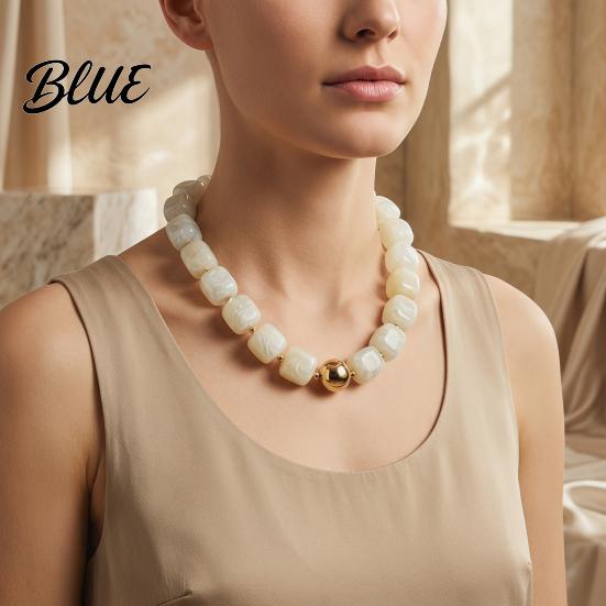 Beautiful Beaded Choker Chunky Colorful Resin Beads Necklace Boho Everyday