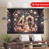 2D background cloth 1pc rose gold 40 year old gift theme birthday party background cloth polyester background decoration banner