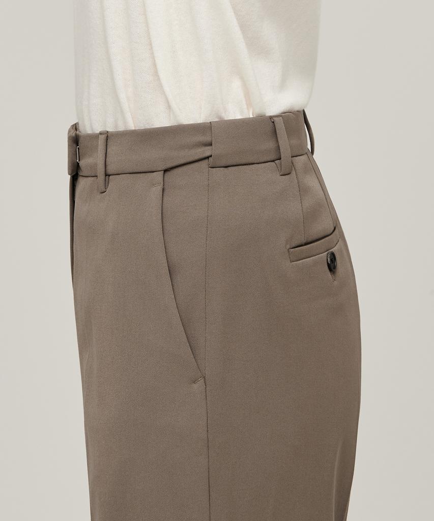 MUSINSA STANDARD WOMAN Women'S Heavyweight Fleece-Lined Wide Hidden Elastic Waist Slacks [Dusty Beige]