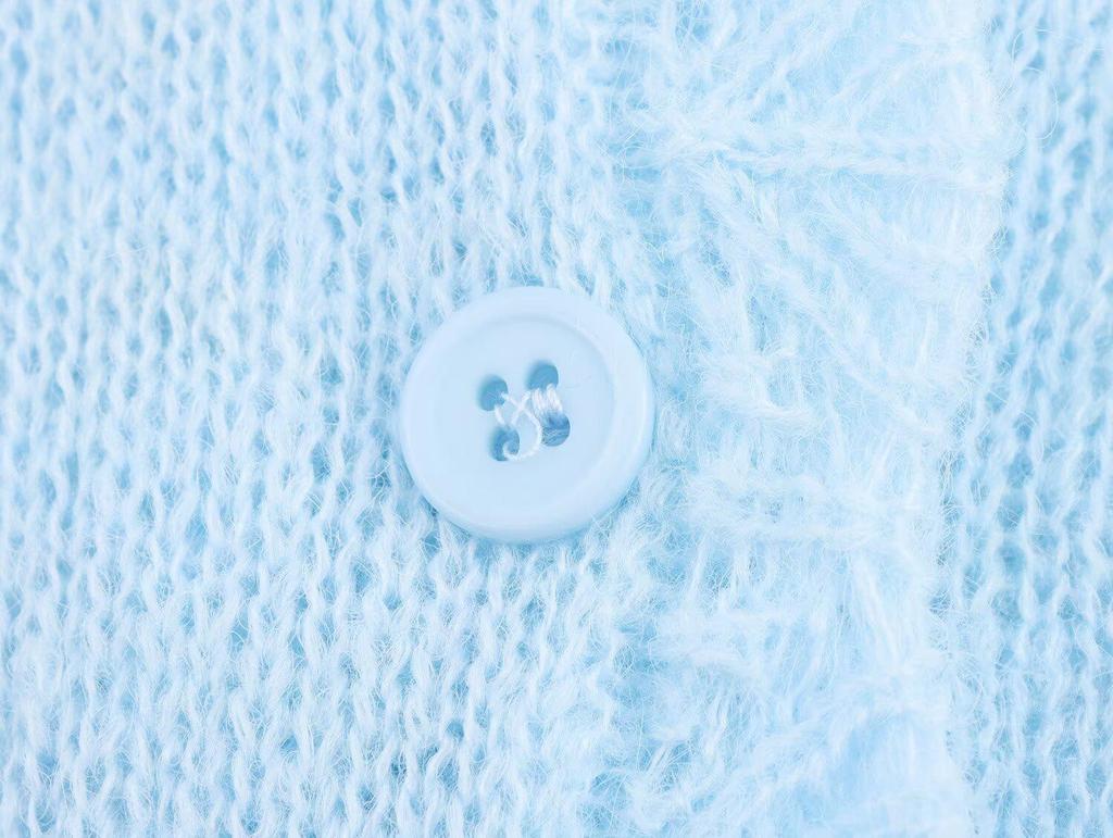 2025 Spring Women's European & American Style Long-Sleeve Knitted Cardigan, Fashionable & Versatile In Three Colors