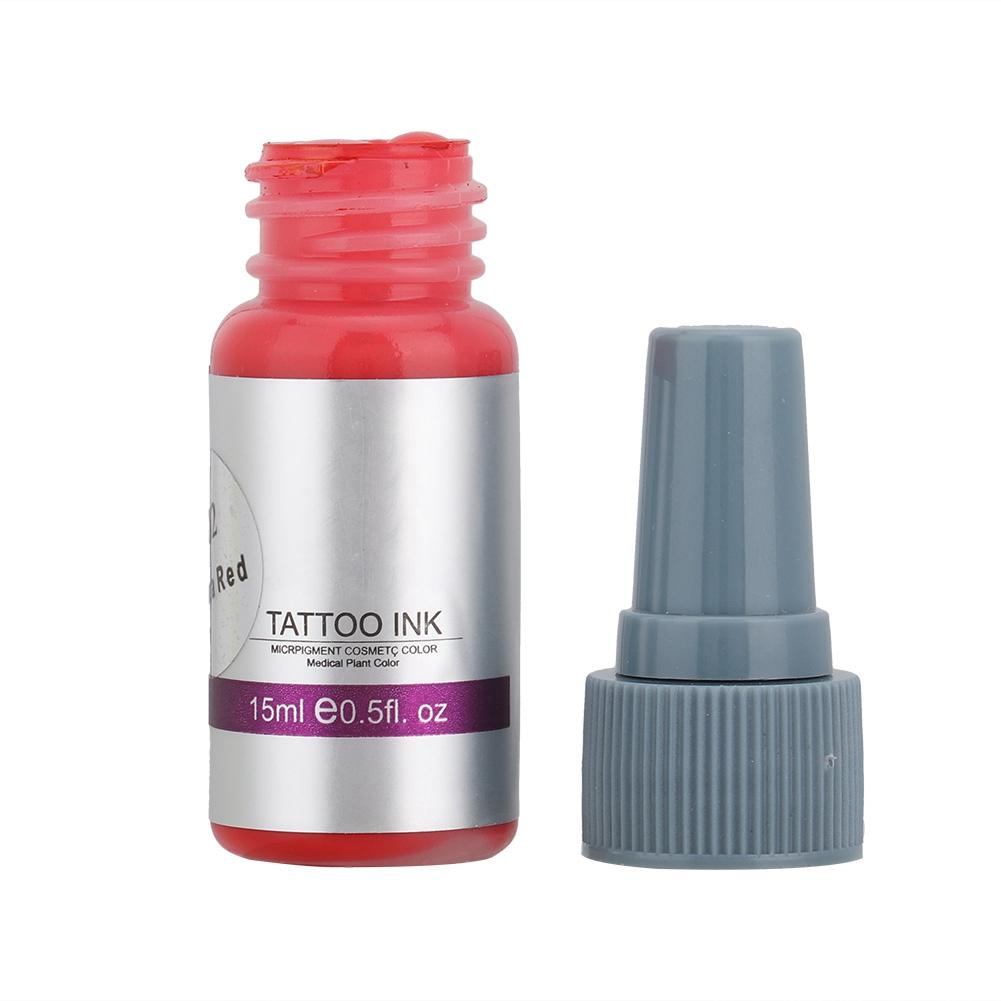 15ML Microblading Tattoo Ink Long Lasting Eyeliner Eyebrow Tattoo Pigment Ink China Red(Lip)