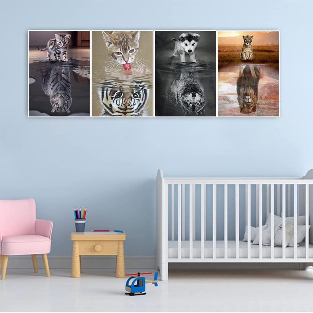 JISHSHAY Set 5D Diamond Art 30x40cm Diamond Art Diamond Art Diamond Art Lion Full Coverage Type Diamond Beads Animal Bead Art Stickers Artwork Bead