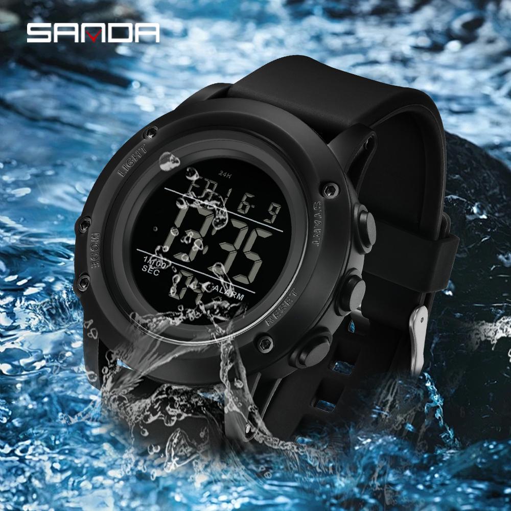Sanda 2165 Fashion Men's Watch Sports Fitness Running Watch Multi functional Waterproof LED Night Light Digital Watch