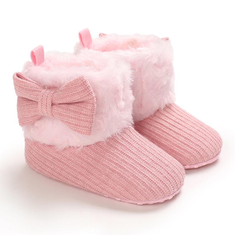 Baby Girls' Cotton Snow Boots: Soft Sole, Plus Velvet, Warm Shoes for 0-1 Year Olds
