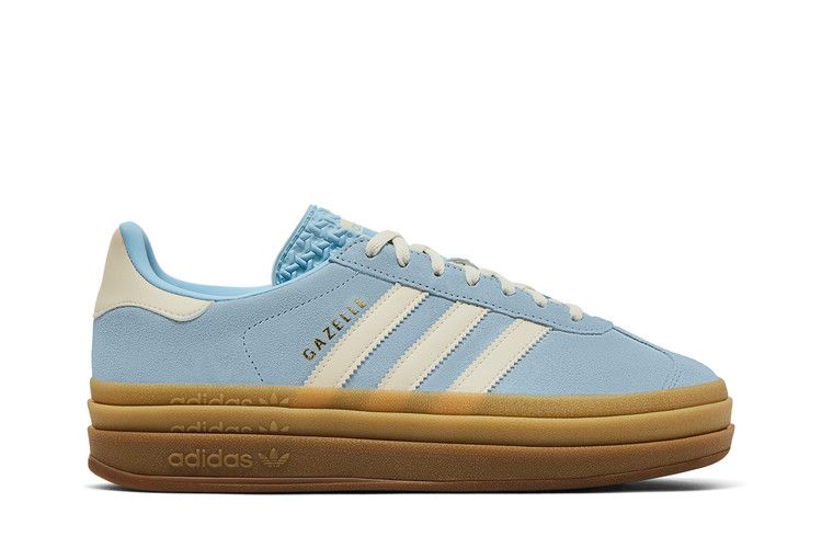 Women's Sneakers Adidas Gazelle Bold Clear Sky Cream (Women's) Clear Sky/Cream White/Gold Metallic