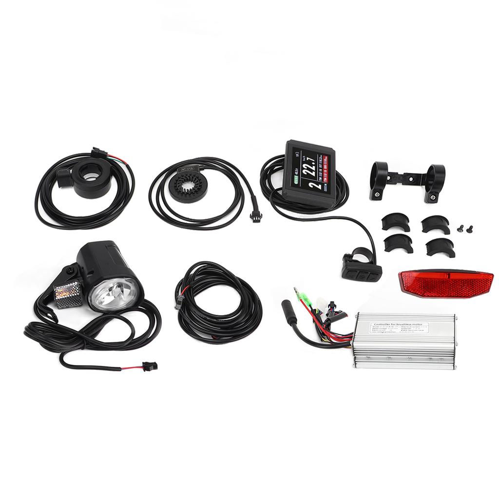 Electric Bike Conversion Kit 25A Controller LCD8H Panel Headlight Taillight Thumb Throttle for 500W