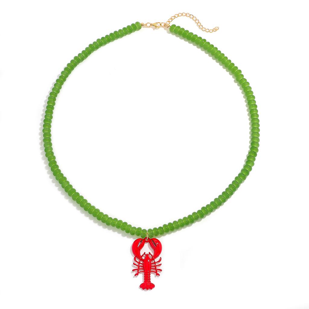 Bohemia Mode Pärlförsedd Krabba Halsband Röd Färg Emaljerad Krabba Hänge INS Personlig Smycke För Kvinnor Gåva Sommar Strand Bärande