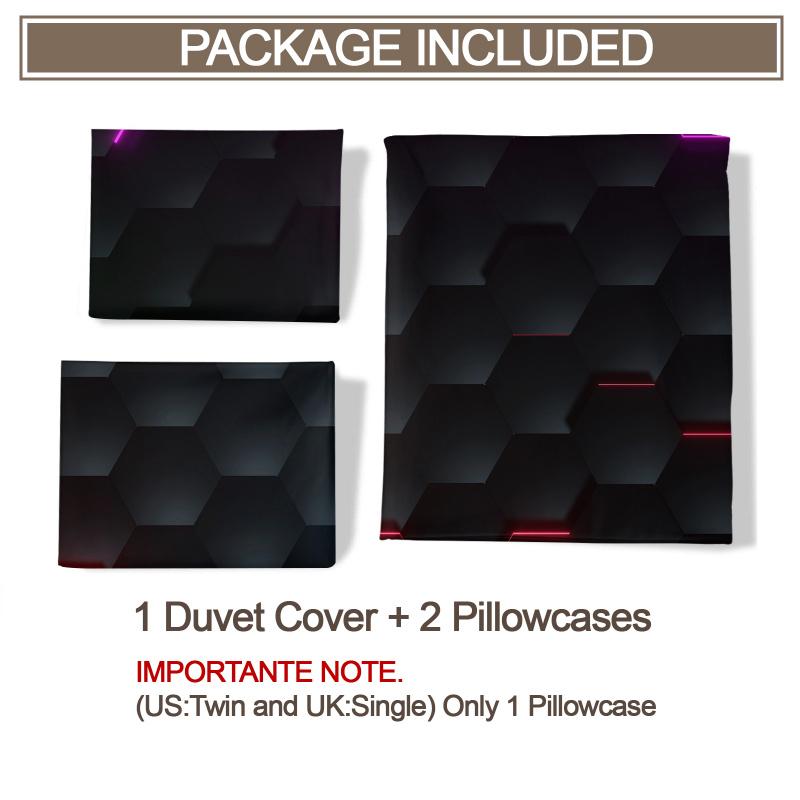 Honeycomb Pattern Duvet Cover Set Without Filler, Stylish and Modern Bedding Design Suitable for Home DéCor, Easy To Clean