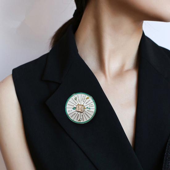 What To Read Wheel Brooch Pin Rotatable Spinning Wheel Enamel Lapel Pin Aesthetic Arts Badge Gift for Kids Teens Women And Men