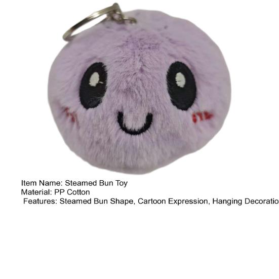 Cartoon gedämpftes Brötchen Plüschtier gefüllte lächelnde Dumpling Puppe Tasche Rucksack Geldbörse Anhänger Schlüsselanhänger Hängende Dekoration