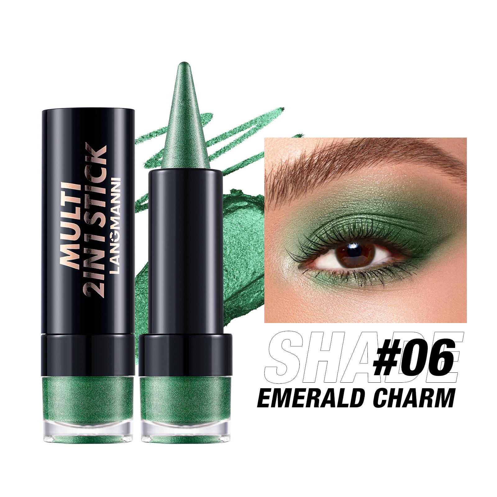 

2-в-1 мерцающий карандаш для век, двухсторонние тени-карандаш, 10 цветов, стойкие, не размазываются, многофункциональный макияж глаз 06