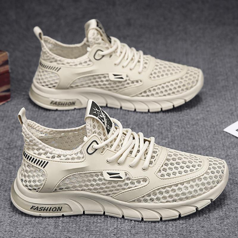 Summer breathable thin mesh hollow mesh mesh shoes sports leisure running lightweight trendy shoes