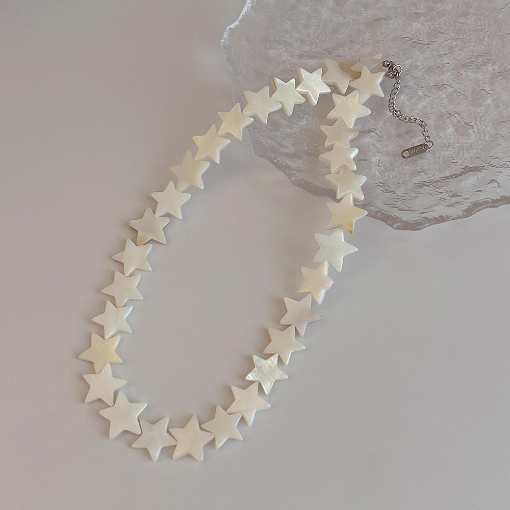 Simple Niche Design Natural Shell Disc Necklace Women Ins Vacation Beach Wind Versatile Collarbone Chain Accessories