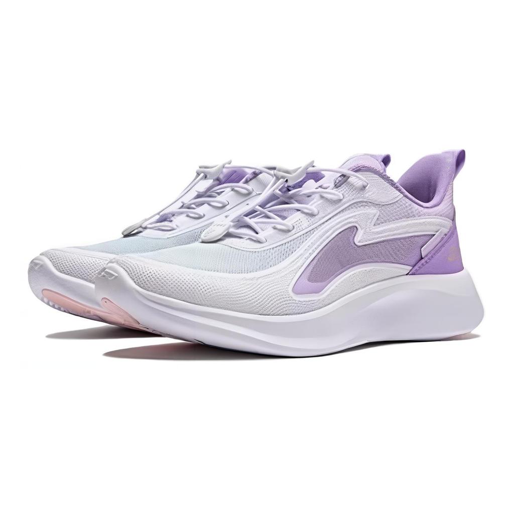 Li Ning Kids Comfortable Versatile Non-Slip Shock Absorption Support Low-Top Casual Shoes Kids Casual Shoes White Purple YKCU056-2
