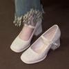 European princess style Mary Jane high heels summer with skirt cheongsam He Xiu small man not tired feet wedding shoes