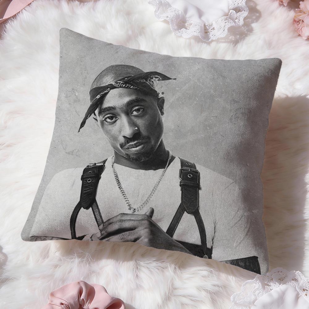 2P-PAC Tupac S-Shakur Cushion Cover Premium Comfort Reversible Pillow Cove -Two in One Design for Any Room & Car Interior