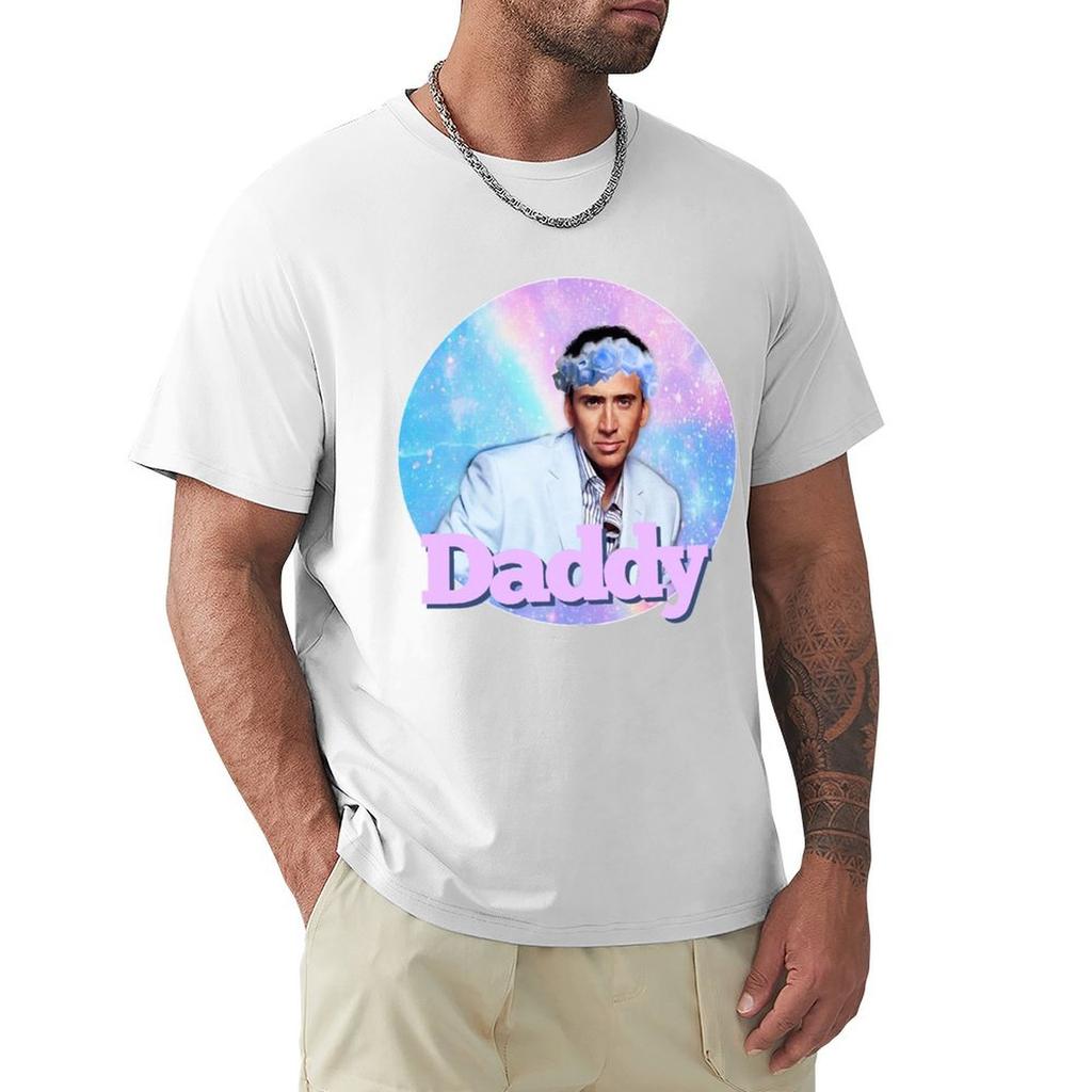 Nicolas Cage Stage Name Actor Filmmaker Coppola Received Unisexy Awards Daddy Cute Gifts TShirt Basic Crew Neck Short Sleeve Top