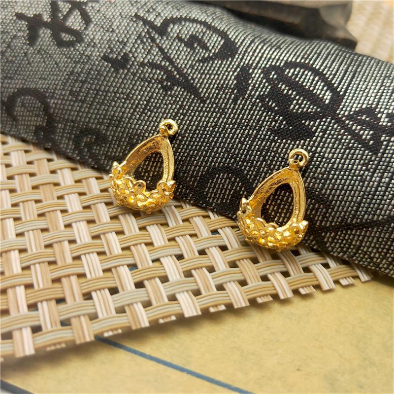 Water Drop Gemstone Setting Zinc Alloy Pendant Hairpin Ornament