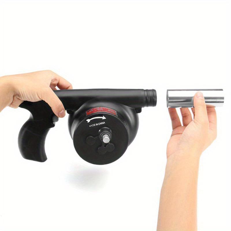 Outdoor Grill Feuerbalg, Handkurbel Luftgebläse Werkzeug, Tragbarer BBQ Ventilator für Campingkocher Zubehör