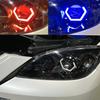 Pair 80mm RGB Hexagon Halo Rings LED DRL Turn Signal For Headlight Fog Retrofit