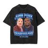 Vintage Washed Tshirt John Pork Holding Niche Ai Baby Funny Halloween Motion Meme Cotton Tshirts Trending Tshirt For Man