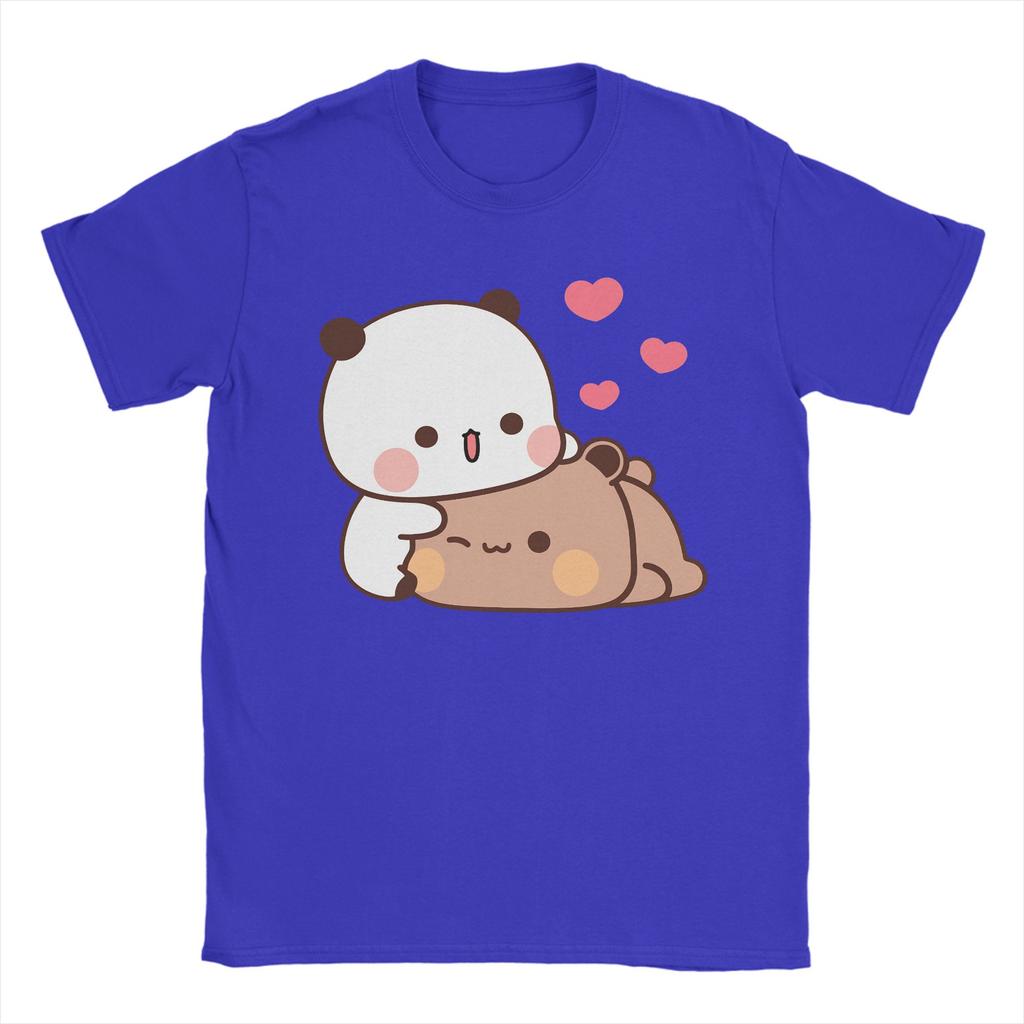 Panda Bear Bubu and Dudu TShirt for Men  Humor Cotton Tee Shirt Round Neck Short Sleeve T Shirts 4XL 5XL Tops