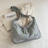 Soft Solid Color Tote Bag Large Capacity PU Leather Handbag All-Match Texture Crossbody Bag  Daily
