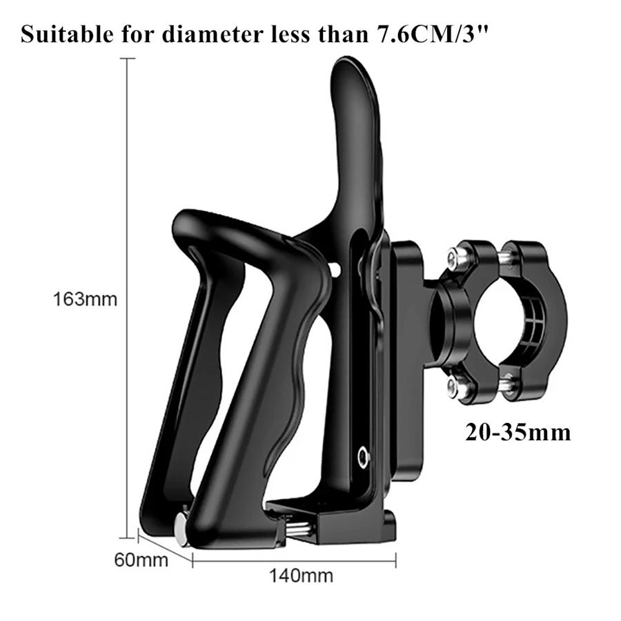 Motorcycle Scooter Bike Drink Cup Holder Water Bottle Mount Stand Aluminum Black