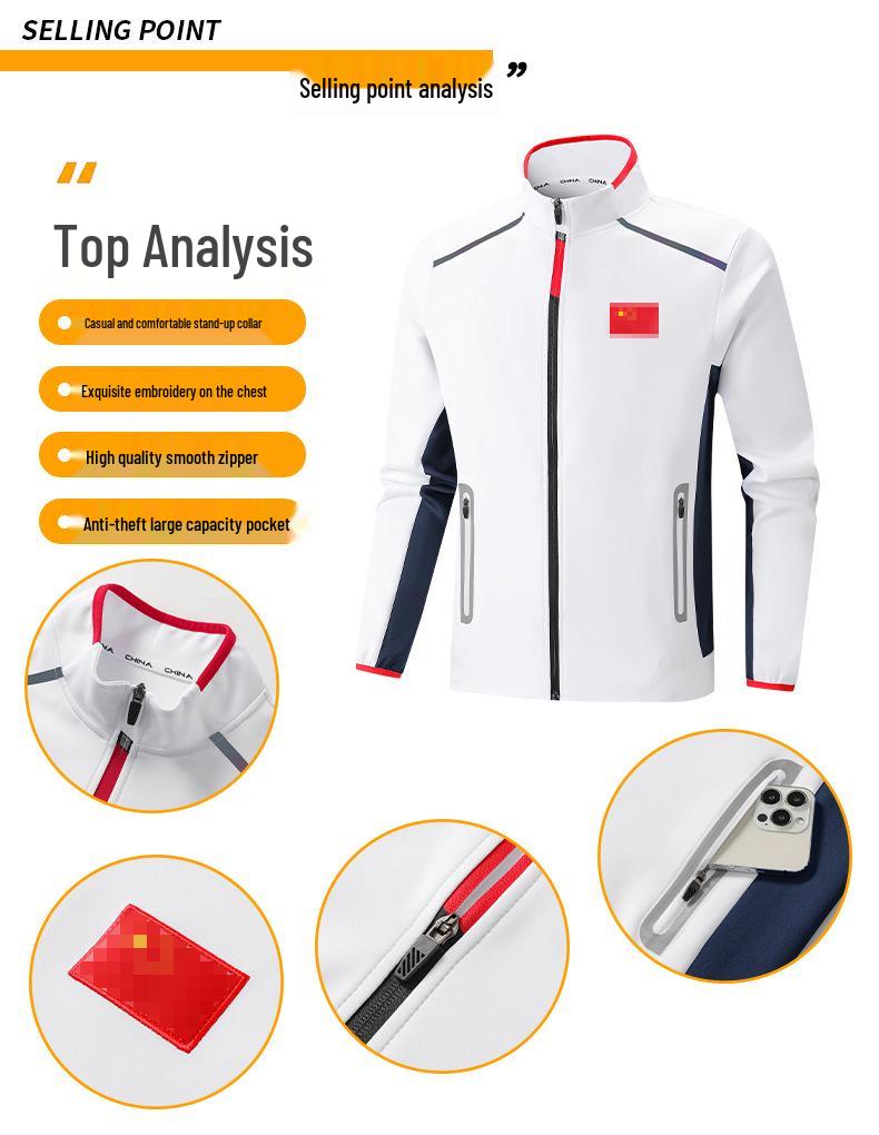 Unisex Chinese Martial Arts Sports Uniform: New Style Two-Piece Casual Suit with Stand-up Collar for Coaches and Teams Running or Training