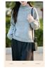 Women's Wool Ruffled Knit Turtleneck Sweater - Slimming Base Layer for Autumn/Winter Warmth
