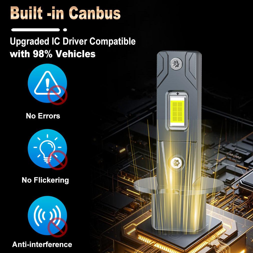 2 buc Becuri LED H3 Canbus Fără Ventil Fază Lungă 6500K Alb Mașină LED Far de Ceață Lampă de Condus DRL Fără Ventil 12V Design Mini