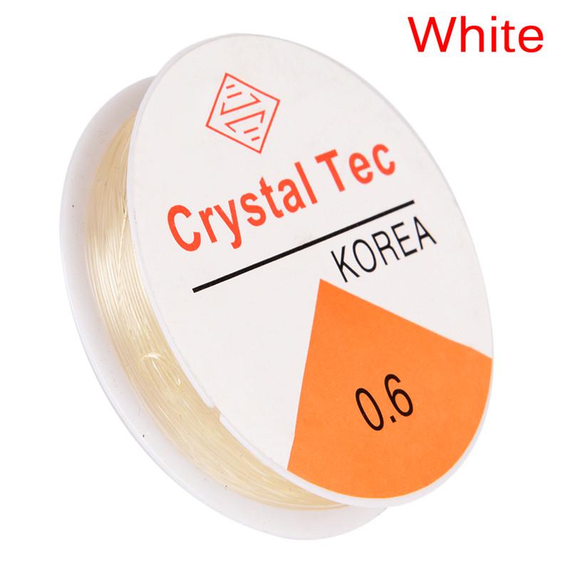 

1 рулон эластичной тянущейся нити для бисера, шнуры, проволока для изготовления ювелирных изделий, нить 0,6 мм белый