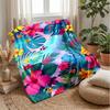 Vibrant Peony Floral Design Theme blanket Lightweight Warm Flannel Blanket Decorative Throw Blanket for Home Decoration