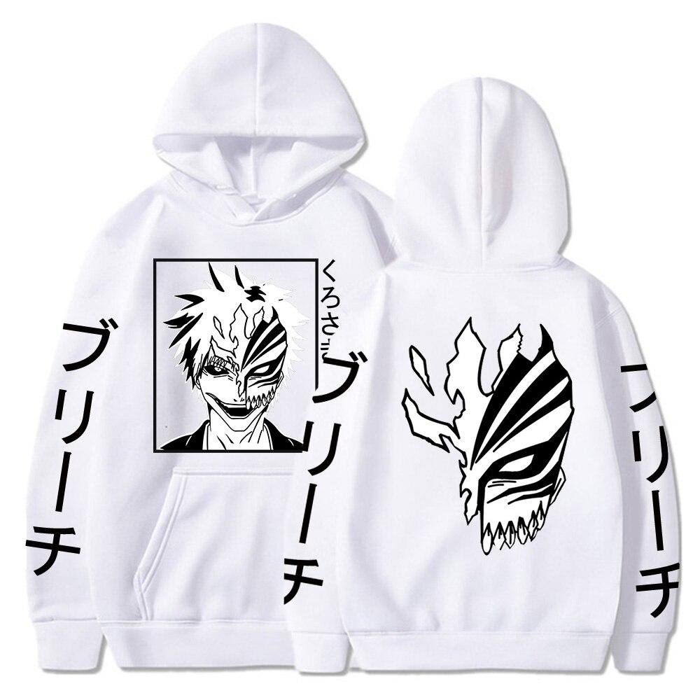 Bleach Kurosaki Ichigo Anime Harajuku Felpe con cappuccio Cartoon gotico Manga Mask Boy Graphic Uomo Donna Inverno Felpe a maniche lunghe