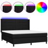 Maison Exclusive - Sommier à lattes de lit matelas et LED Noir 160x200 cm Tissu