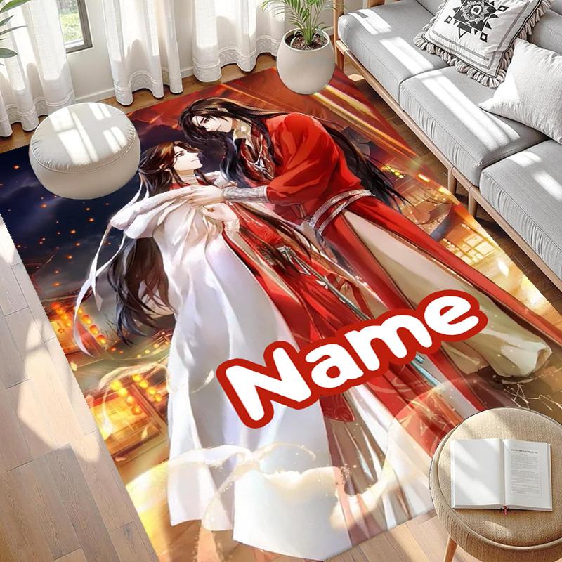 Custom Name Personalized Heaven Official's Blessing Print Carpet, Versatile Home Decor Rug, for Playroom, Apartment, Balcony, Entryway, Hallway Gift