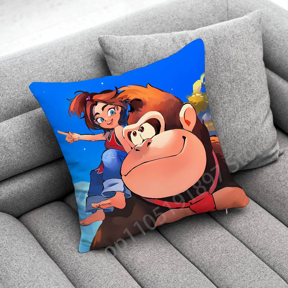Federa per Cuscino D-Donkey K-Kong Scimmia Per 50x50cm 30x30cm 55x55cm 45x45cm 40x40cm Federa Quadrata per Cuscino da Letto