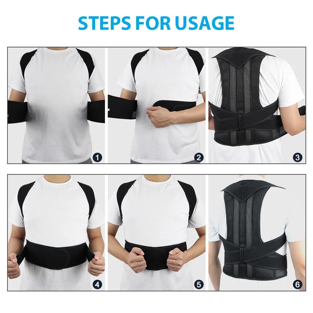 Long Back Support Belt for Men and Women: Spine Posture Corrector with Support Plate for Hunchback Correction