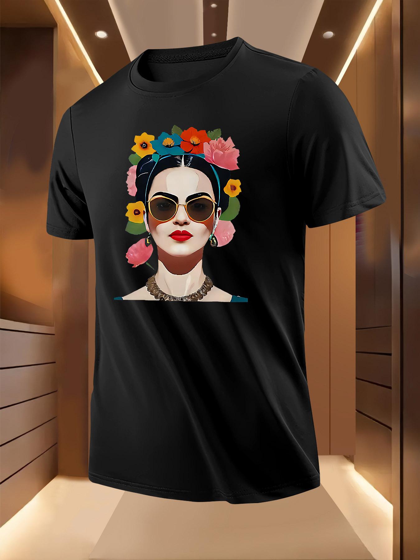 Floral Print Tshirt - Breathable Lightweight Polyester XXXXL