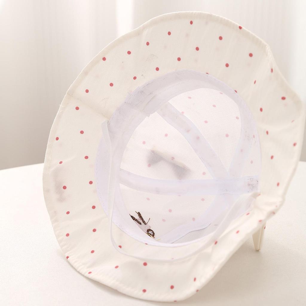 Polka Dot Cat Bow Baby Sun Hat - Adorable Spring/Summer Protection for Little Princess