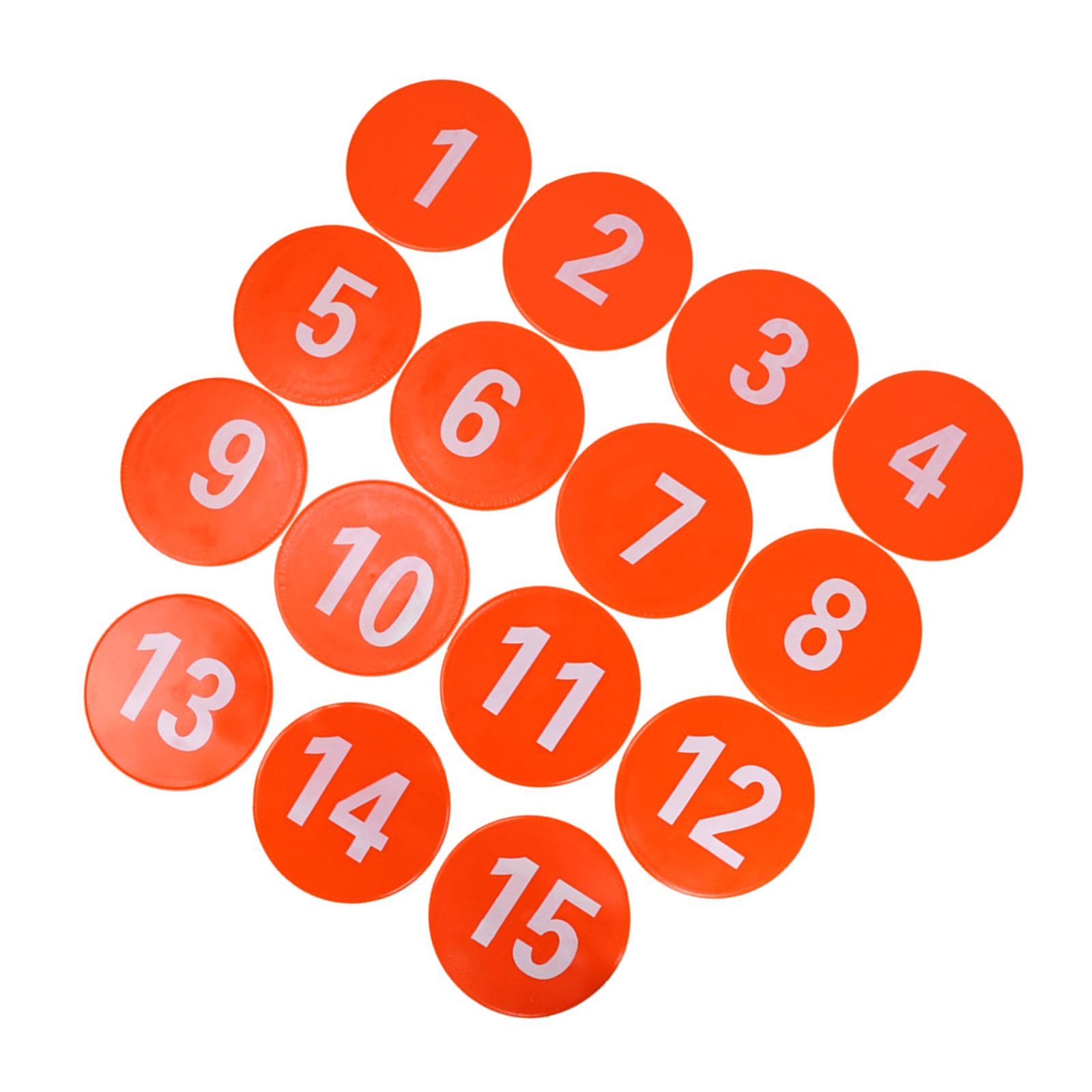 15 шт. Плоские тренировочные конусы для упражнений, для спортзала, для футбола, для баскетбола, маркеры мест, напольные точки, противоскользящие маркеры ловкости оранжевый