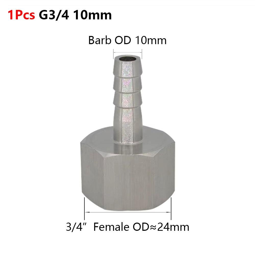1Pcs 111 Stainless Steel Hose Barb Connector Silver Tone Straight Design Pipe Fitting Connector 6-19mm Barb Sizes