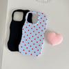 Korean Style Polka Dot Heart Stand Compatible with iPhone 16 Pro Max Apple 17 Phone Case 15/14 Two-in-One Case