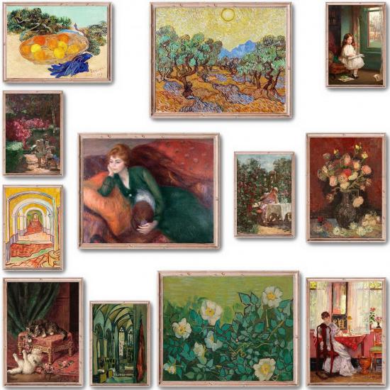 LANCHI95 Claude Monet Wall Art Prints, Eclectic Home Decor Impressionist Painting, Monet Prints for Wall Decor, Gallery Art Prints Maximalist Decor